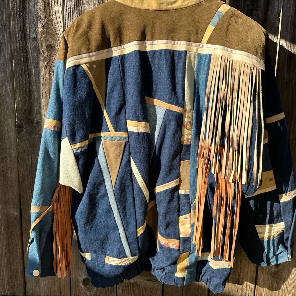 Vintage Patchwork Denim Jacket Size Medium - image 4